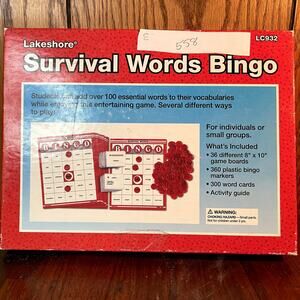 Survival Words Bingo Lakeshore LC932 RARE